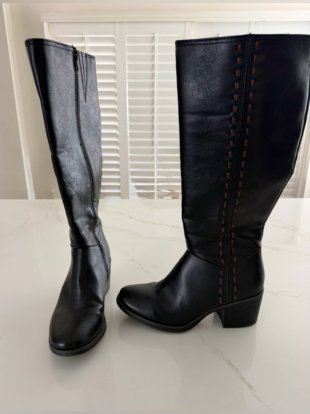 Euro Sofft Classic Black Knee-High Boots with Stitch Detail